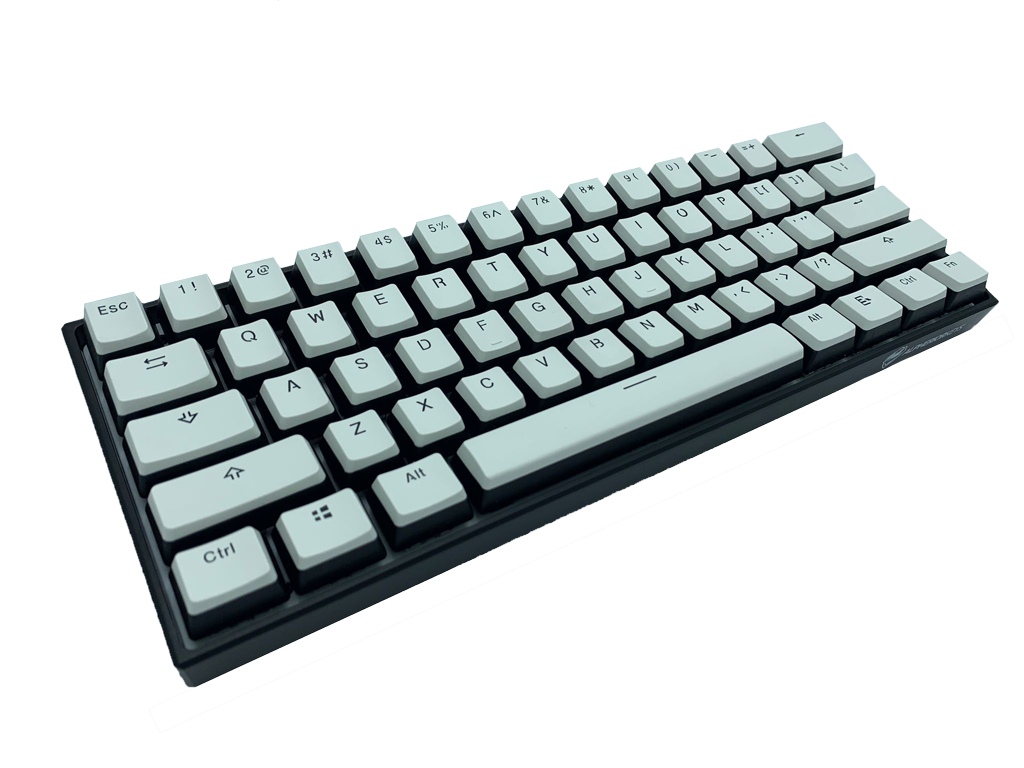 白黒ツートンカラー革ジャン 　KEYSTATION キーステーション ロカビリー Panda Pudding Keycap Set (White & Black) - Alpherior Keys