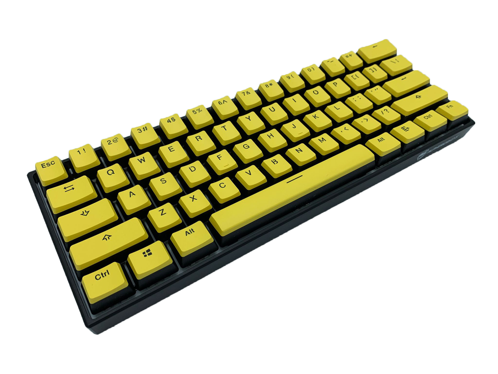 Hayabusa 60% Keyboard - Black & Yellow (Pudding) | Alpherior Keys