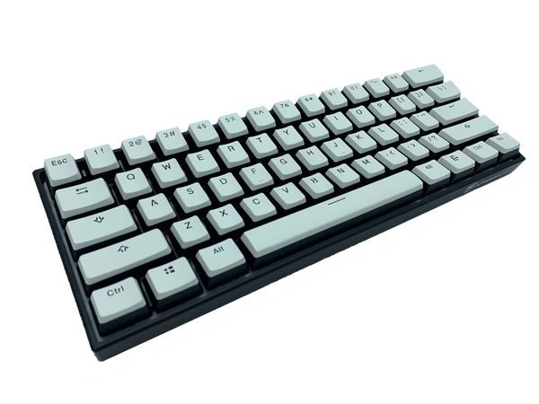 Hayabusa 60% Keyboard - Panda Pudding (White & Black) | Alpherior Keys
