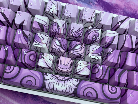 Lavender Oni Dragon Keycap Set - Alpherior Keys - Alpherior Keys
